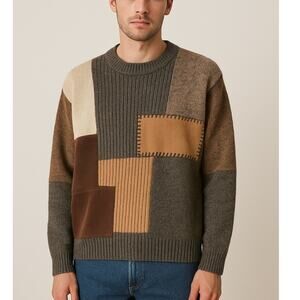 Vintage Nani Bon Patchwork Sweater Wool Silk Angora